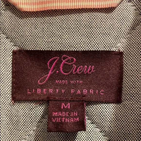 J. Crew Navy Blue and Pink Liberty Floral Field Jacket with smart Navy Piping. M - Picture 2 of 4